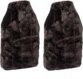 Cepewa Gmbh Warmwaterkruik - 2x - 2L - donkergrijs - met pluche hoes