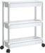 vidaXL Opbergtrolley 3 laags aluminium zilverkleurig en wit