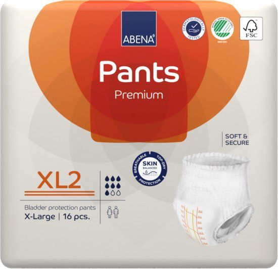 ABENA Pants Premium XL2 - Incontinentiebroekje - XL - 16 stuks