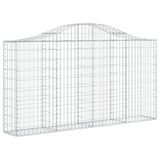 vidaXL Gabionen met boogvorm, 8 stuks, 200x30x100/120 cm, verzinkt staal
