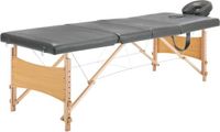 vidaXL Massagetafel met 4 zones 186x68 cm houten frame antraciet