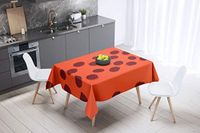 Bonamaison Tafelkleed, Anti-Mold, Sneldrogend, Waterdicht, 100% Polyester Tafellaken, Oranje Bordeaux, 140 x 140 Cm