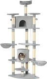 PawHut krabpaal voor katten - Spaanplaat - 60x60x200cm - Donkergrijs