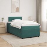 vidaXL Boxspringbed met matras Donkergroen 120 x 190 cm Fluweel