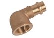 Kirchhoff Roodmessing hoek 90°, blank, 18 mm x 1/2"IT, 1 aansluiting, (P4090g) - 988621455
