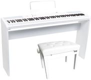 Fazley FSP-200-W piano numérique blanc + support blanc + banc de piano blanc