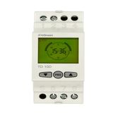 4GREEN TD 10D Digitale tijdschakelaar, DIN-rail, 2 modules, dagtimer met 48 virtuele tabbladen, lcd-display met achtergrondverlichting, relais 16 A, automatische omschakeling van de zomertijd, wit