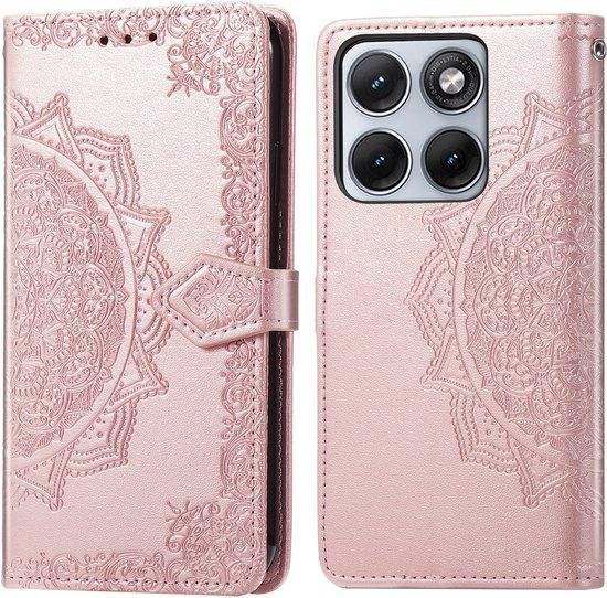imoshion Hoesje - Geschikt voor Motorola Edge 70 Fusion - Mandala Bookcase - Rose Gold