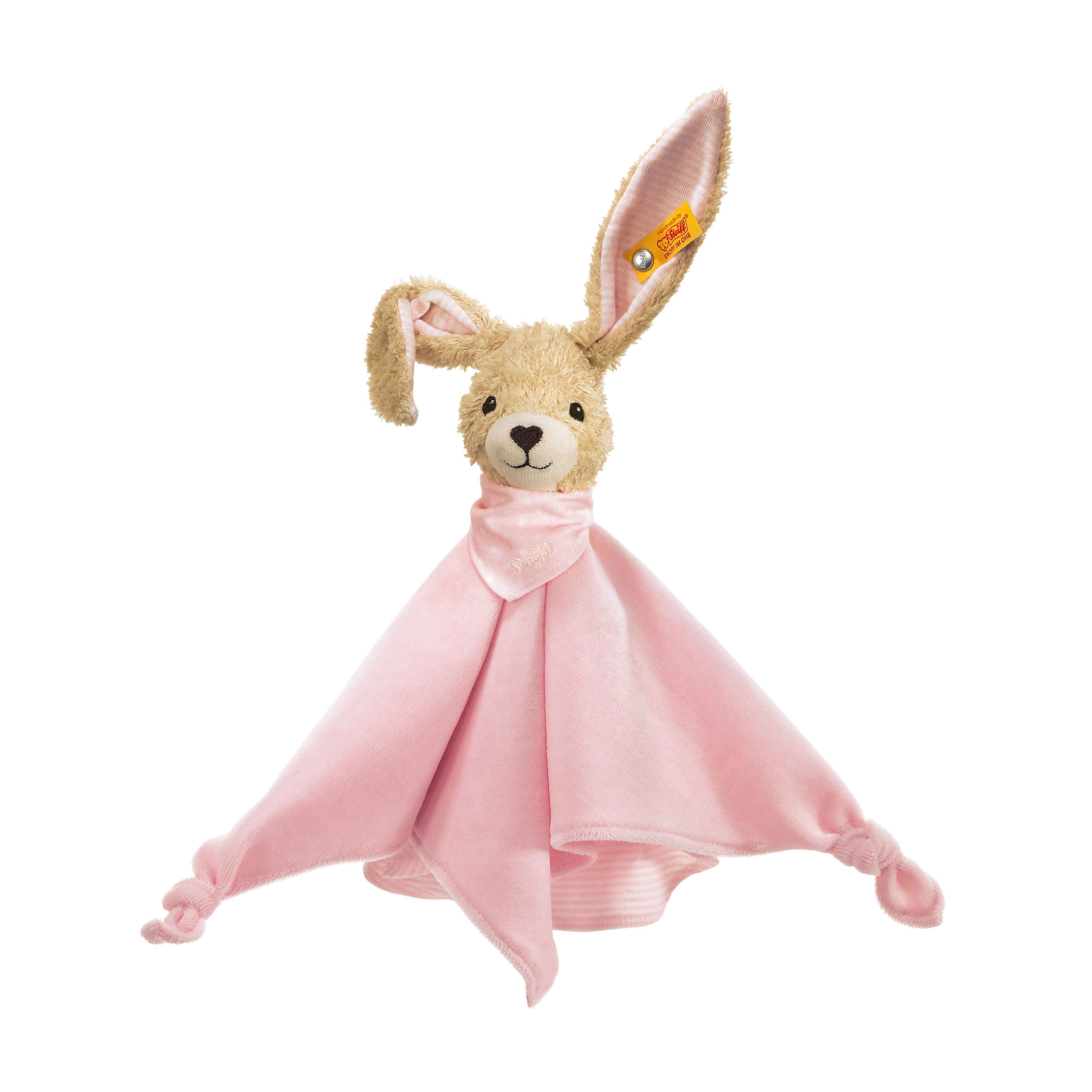 Steiff Hoppel Babyknuffeldoekje Roze Katoen/Synthetisch 28cm Unisex