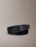 Calvin Klein Riem 'Emblem Print Adjustable Reversible' zwart