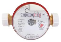 SOMATHERM FOR YOU Enkelvoudige Watermeter Voor Warm Water, 15 Gauge, 20/27 Mannelijk, Mid-Compatibel, 8-Rollen Uitlezing, Instelbare Droge Wijzerplaat, Vooraf Uitgerust Voor Pulssensor