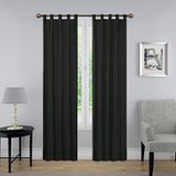 Pairs to Go Moderne decoratieve raamgordijnen met lussen voor slaapkamer of woonkamer (2 panelen), katoen, zwart, 30 inch B x 84 inch L (Pack van 2)
