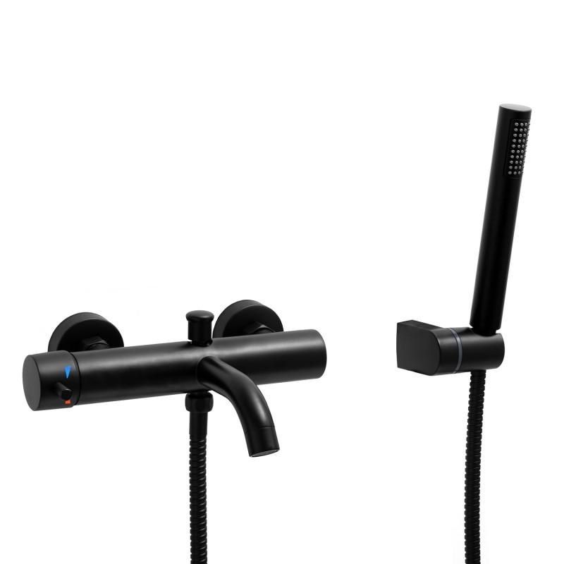 Viking Choice Badkraan - met handdouche - mat zwart - wandmontage