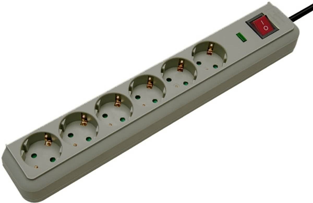 Brennenstuhl Eco-Line stopcontactlijst - 6V - lichtgrijs