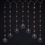 Led-lichtgordijn, sneeuwvlok, 120 x 70 cm, 47 leds, warm wit, decoratieve lichtketting voor ramen