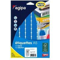 Beschermhoes APLI-Agipa - Mat - permanente kleeflaag - blauw - 16 x 22 mm 720 etiket(ten) (10 vel(len) x 72) envelop met eurogat - etiketten voor meervoudige doeleinden