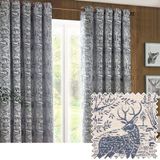 furn. Winter Woods Dier Chenille Jacquard Oogjes Gordijnen