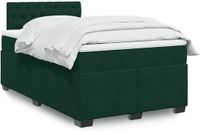 vidaXL Boxspring met matras fluweel donkergroen 120x200 cm