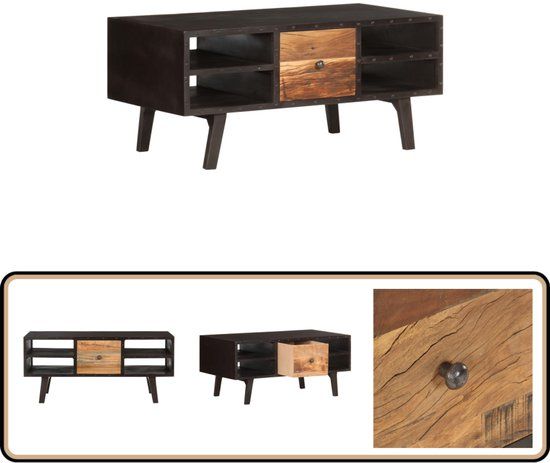 vidaXL Salontafel 100x50x45 cm massief gerecycled hout