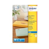 Avery Zelfklevende duidelijke adrespostlabels, inkjetprinters, 16 etiketten per A4-blad, 400 etiketten, Quickdry (J8562), wit, 99,1 x 33,9