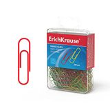 Box Erich Krause Box met 200 paperclips met kunststof ommanteling, 28 mm, verkrijgbaar in 4 kleuren