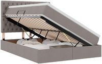 vidaXL LED Opbergbed met Matras Taupe 140 x 200 cm Stof