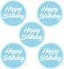 Bellatio Decorations Sous-verres Joyeux Anniversaire - 30 pièces - bleu clair - D10 cm - Décoration d'anniversaire
