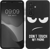kwmobile telefoonhoesje geschikt voor Samsung Galaxy A56 5G - Hoesje voor smartphone in wit / zwart - Backcover van TPU - Don't Touch My Phone design