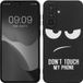 kwmobile telefoonhoesje geschikt voor Samsung Galaxy A56 5G - Hoesje voor smartphone in wit / zwart - Backcover van TPU - Don't Touch My Phone design