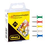 Idena 334032 - Prikbordspelden, 40 stuks, geassorteerde kleuren, voor prikborden van kurk