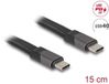 Delock USB 40 Gbps FPC Flat Ribbon Cable USB Type-C™ to USB Type-C™ 15 cm PD 3.0 100 W E-Marker