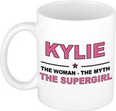 Bellatio Decorations naam cadeau mok - Kylie - Woman Myth Supergirl - koffiemok - 300 ml - collega - moederdag