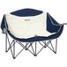 Pliante Chaise De Camping 2 Places Avec Porte-gobelet Et Sac De Transport, Capacité 250kg, Bleu