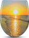 Happyment Abattant de toilette antibactérien - Softclose - Universel - Impression soleil - Duroplast - Coucher de soleil