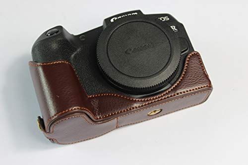 Zakao EOS RP Camera Case, Echt Echt Lederen Half Bodem Opening Versie Holster Camera Case Met Hand Band Beschermende Cover Bag Case voor Canon Eos RP, Koffie