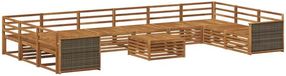 vidaXL - Salon d'angle - 4 places assises - Acacia massif - Naturel
