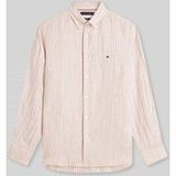 Tommy Hilfiger Casual hemd lange mouw Bruin LINEN BENGAL STRIPE RF SHIRT MW0MW42400/0BK