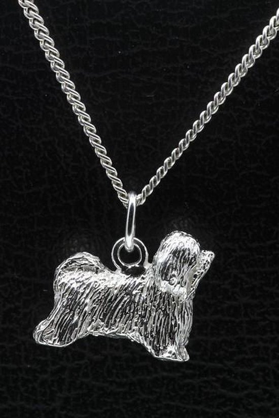 MOOYE Â® - Collectie Zilveren Tibetaanse terrier ketting hanger - groot