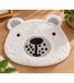 TODAY Tapis enfant lavable, motif ours mignon, 100 % coton, env. 50 x 60 cm, blanc/gris