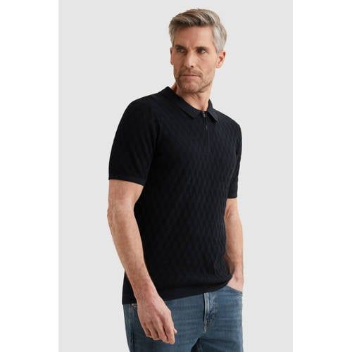 Vanguard regular polo gebreid donkerblauw