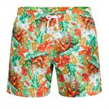 Blackspade Badeshorts Summer Prints met kort been, oranje, gebloemd, heren, maat S