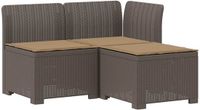 vidaXL 3-zits tuinbank met kussens in rattanlook PP Lichtgrijs