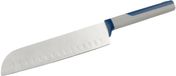 Tasty Santoku Mes 18 cm, Roestvrij Staal Scherp Blade, Duurzaam Keukenmes met Ergonomisch Soft-Touch Handvat (Kleur: Blauw, Grijs, Zilver)