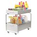 Todeco Opbergrek onder de gootsteen, organizer voor de keuken met 2 niveaus, opslag onder de wastafel, schuiforganizer voor keuken, kast, badkamer, koolstofstaal (wit)