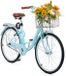 VEVOR Vélo de plage Cruiser avec panier 66cm pneus 1 vitesse, bleu clair