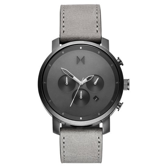 MVMT MVMT Monochrome D-MC01-BBLGR - Horloge - Grijs - Leer - 45mm