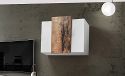 Homemania Wandunit, koro-design, met deuren, planken voor woonkamer, keuken, badkamer, kantoor, wit, esdoorn van hout, 90 x 38 x 65,5 cm, melamine plaat