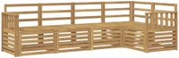 vidaXL - Bank loungeset - 5 zitplekken - Wit - Massief Acacia Hout