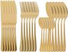 Ibenzoa® set de couverts, 24 pièces, acier inoxydable couleur or