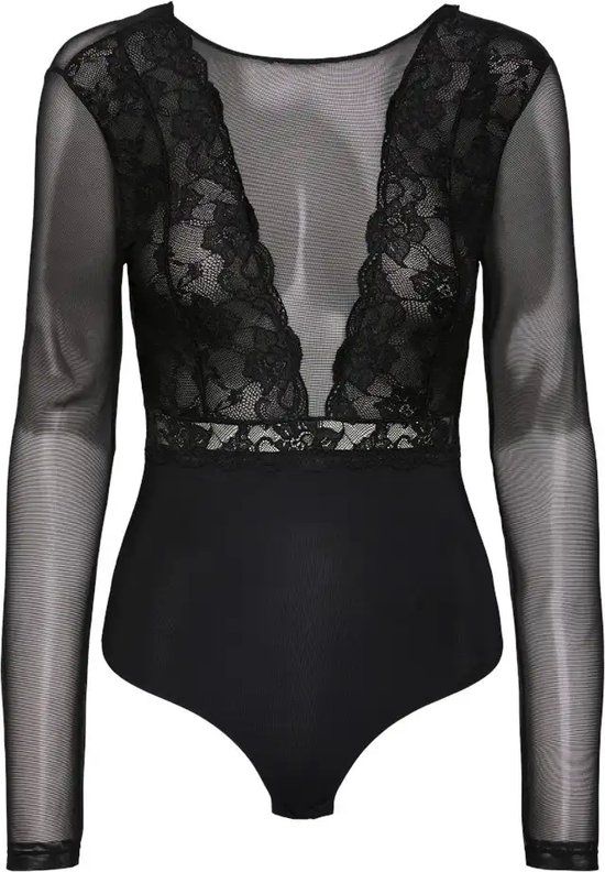 Pieces Sicca Bodystocking - Zwart - XL